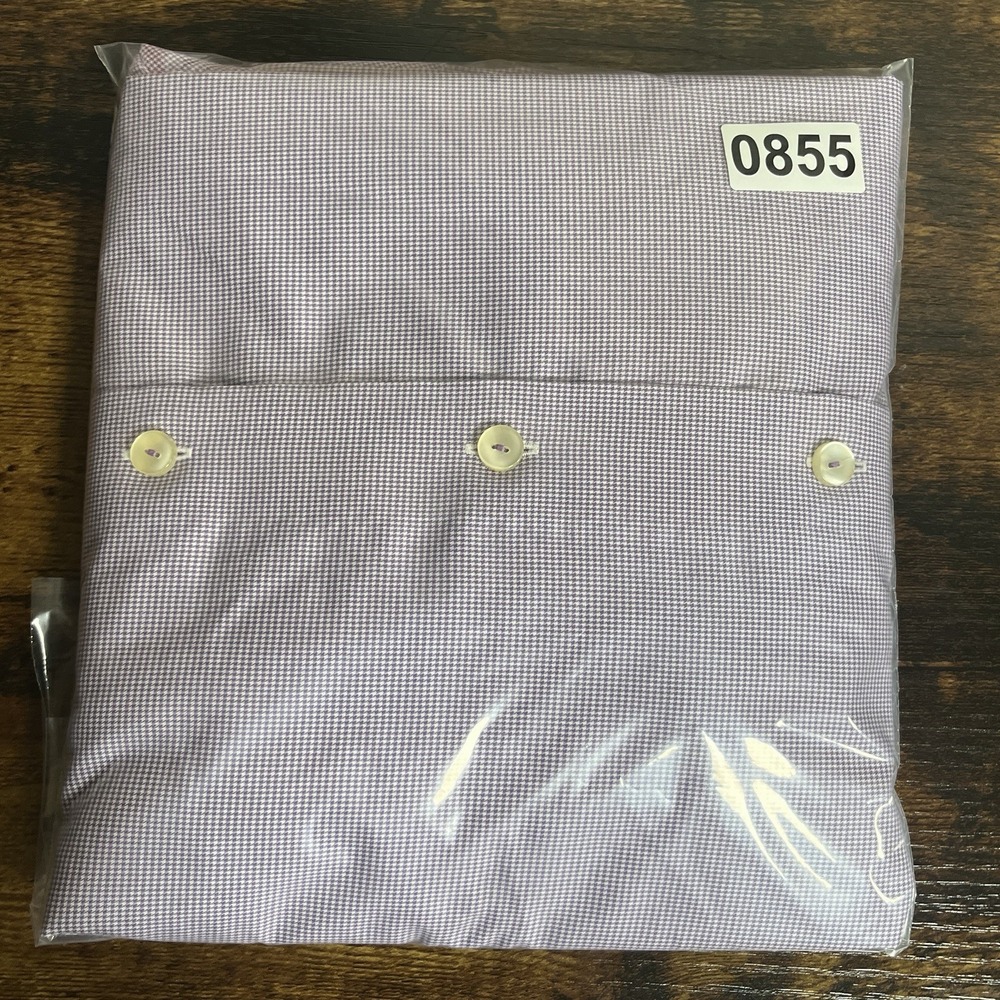 Eton Shirt Men's Size 16.5 42 Contemporary Fit Dress Purple Micro Check Cotton - Picture 8 of 8